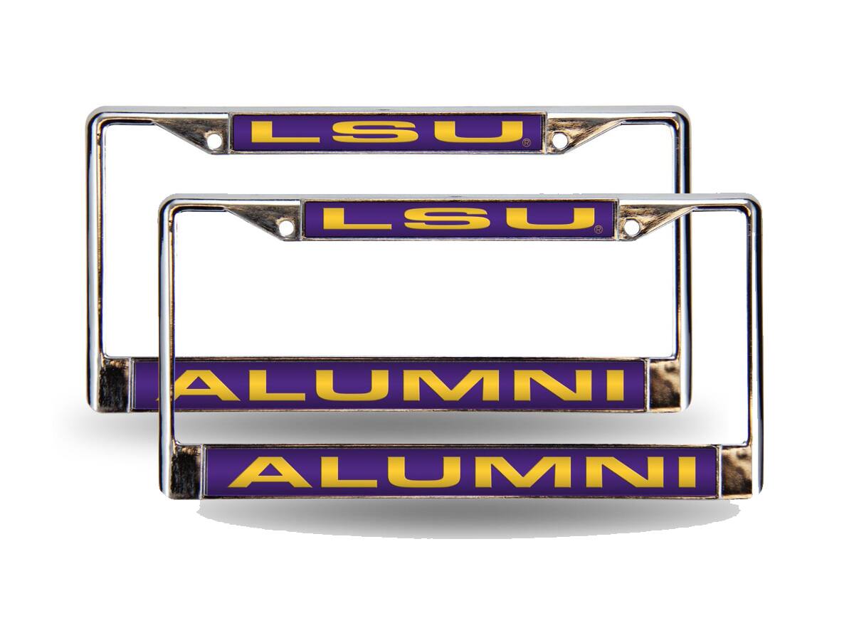 LSU Tigers Alumni Chrome Metal Laser Cut License Plate Frame - Set of 2 Frames