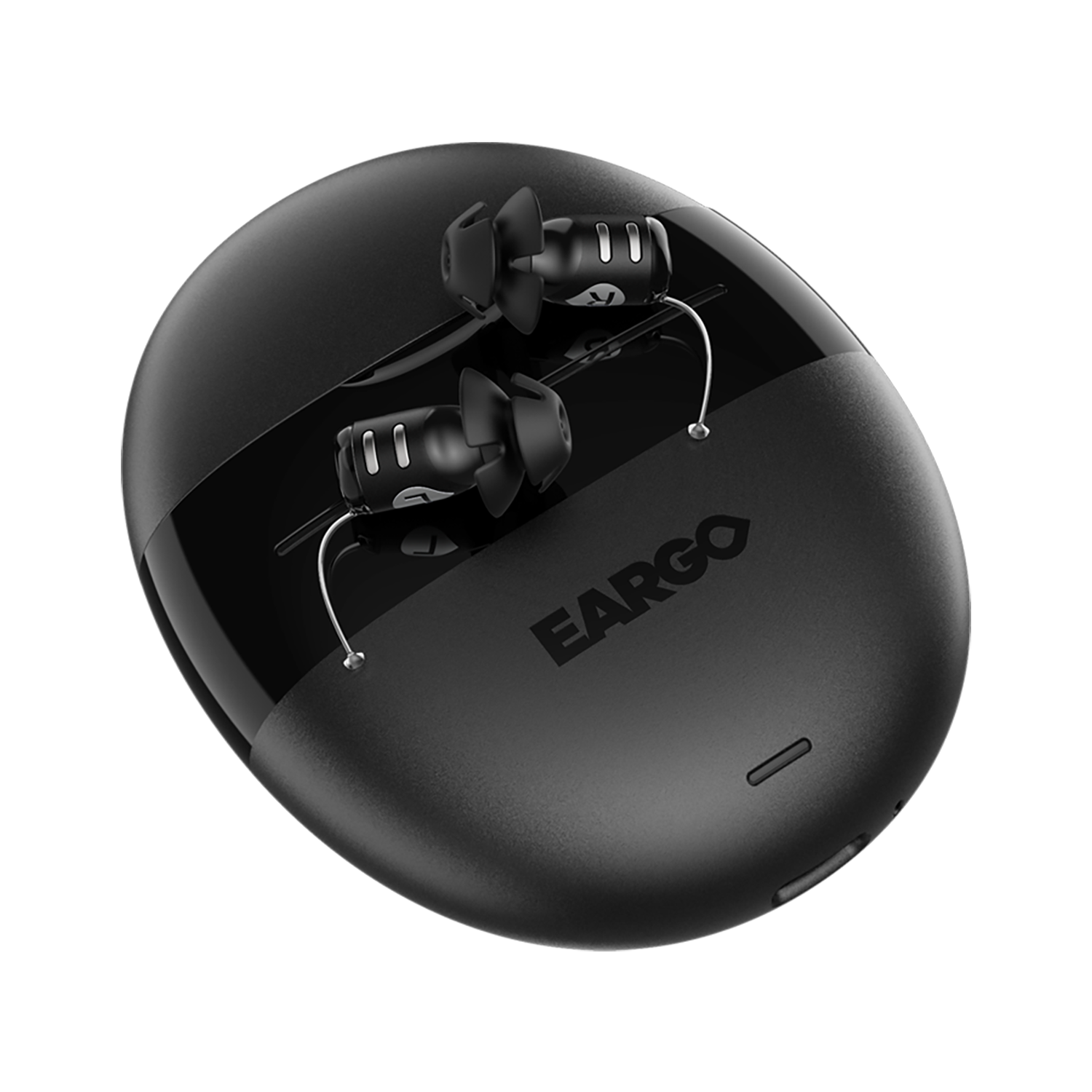 Eargo - 8 Self-Fitting OTC CIC Hearing Aid - Black - Front_Zoom