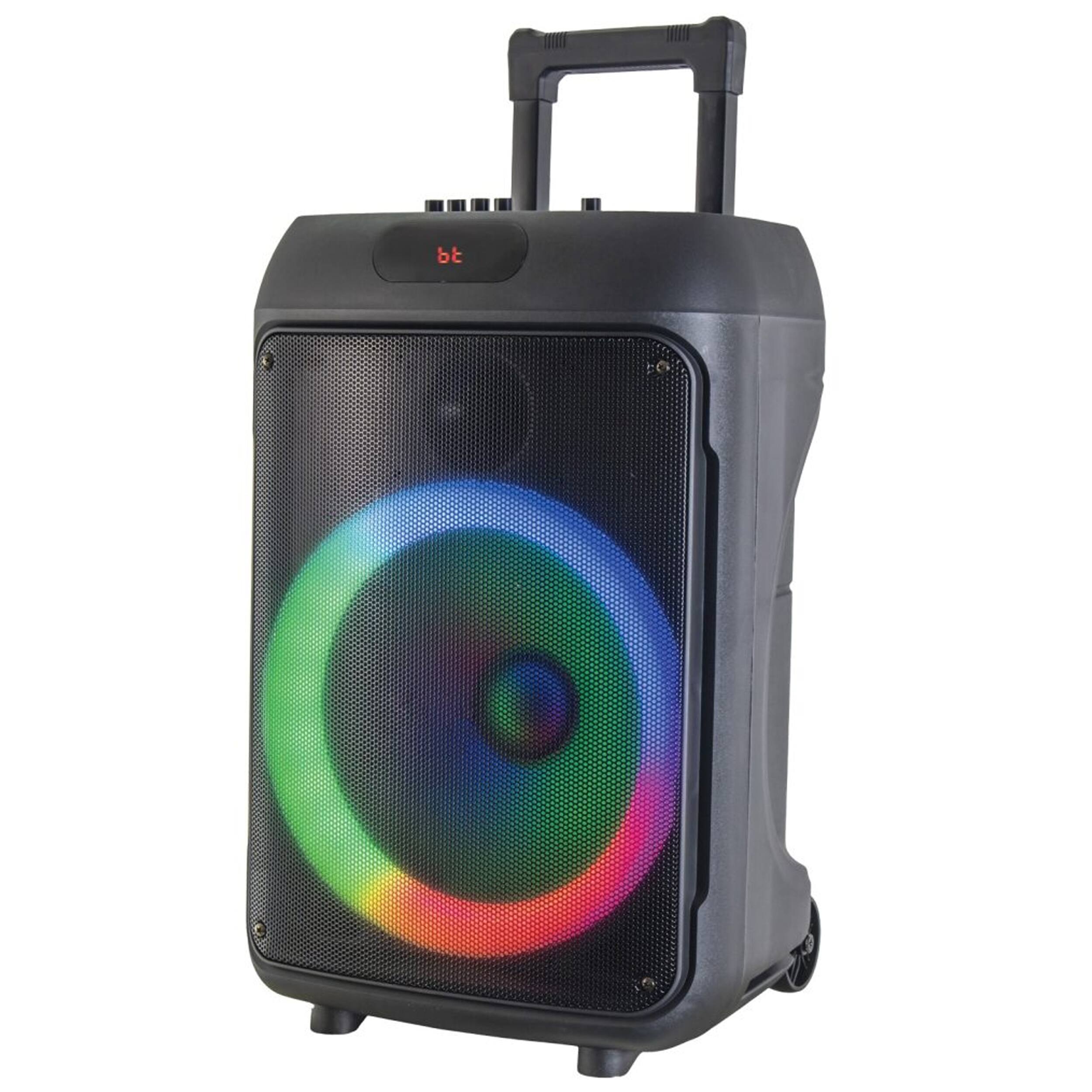 Alt View 1. iQ Sound - IQ Sound 12 Inch Portable Wheel RBG Light Party Speaker W/ Microphone and Remote.