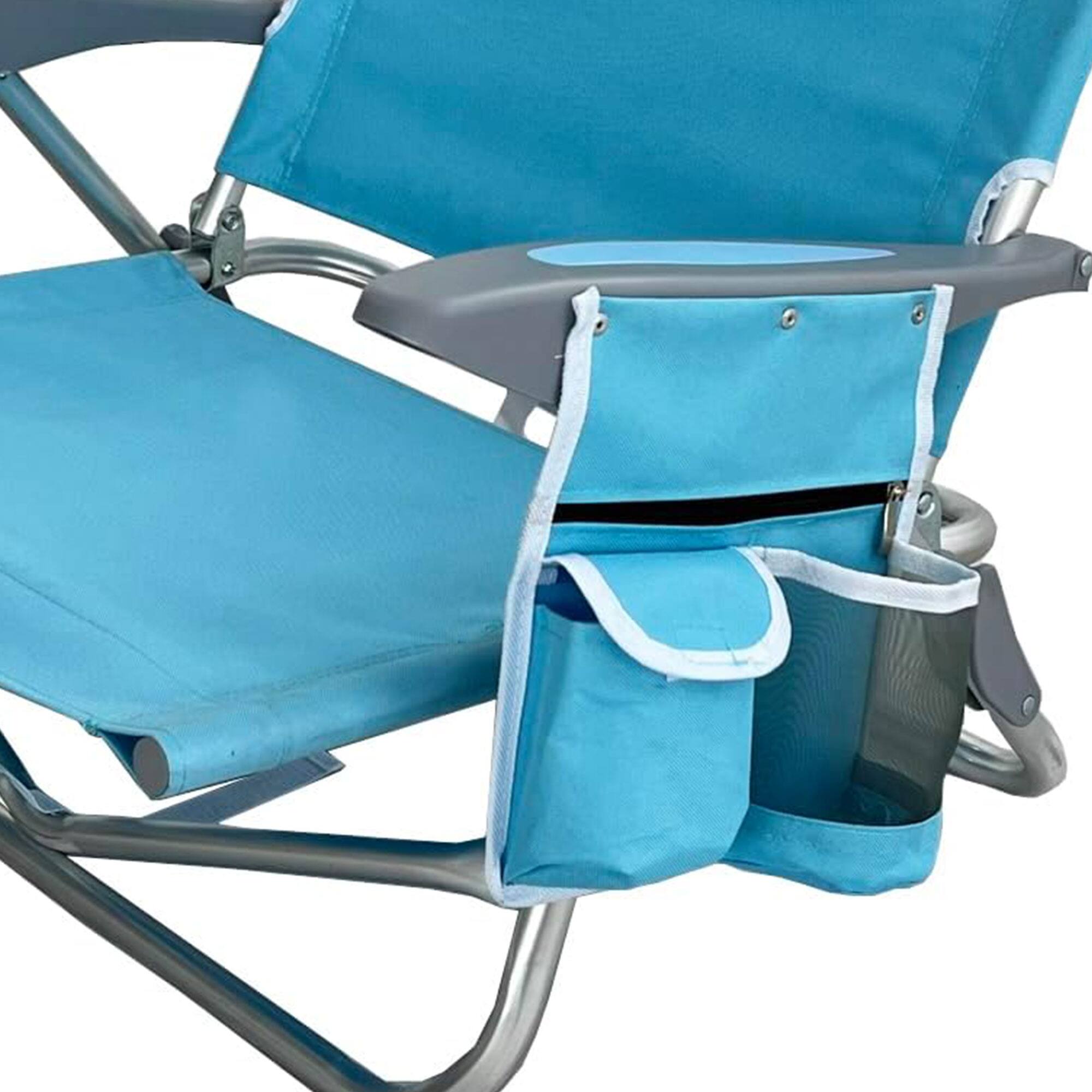 Alt View 7. Deltess - Deltess Ostrich Deluxe On Your Back Aluminum Chair with Cooler Bag, Light Blue - Light Blue.