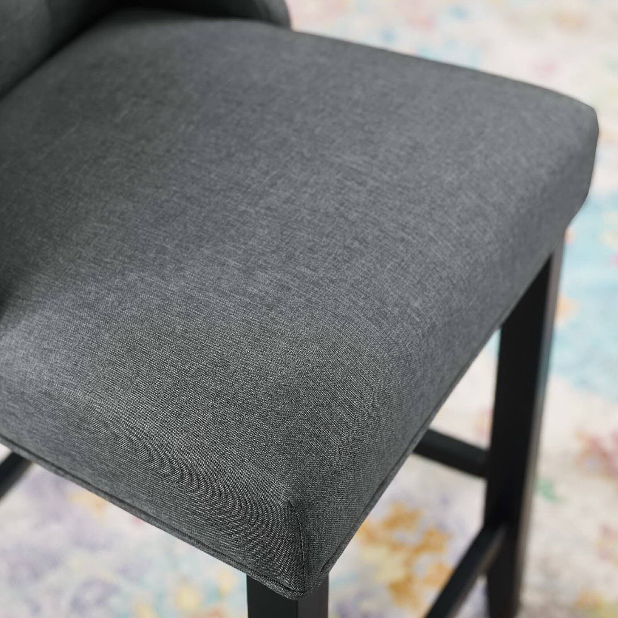 Alt View 3. Modway - Baronet Tufted Button Upholstered Fabric Counter Stool by Modway - Gray.