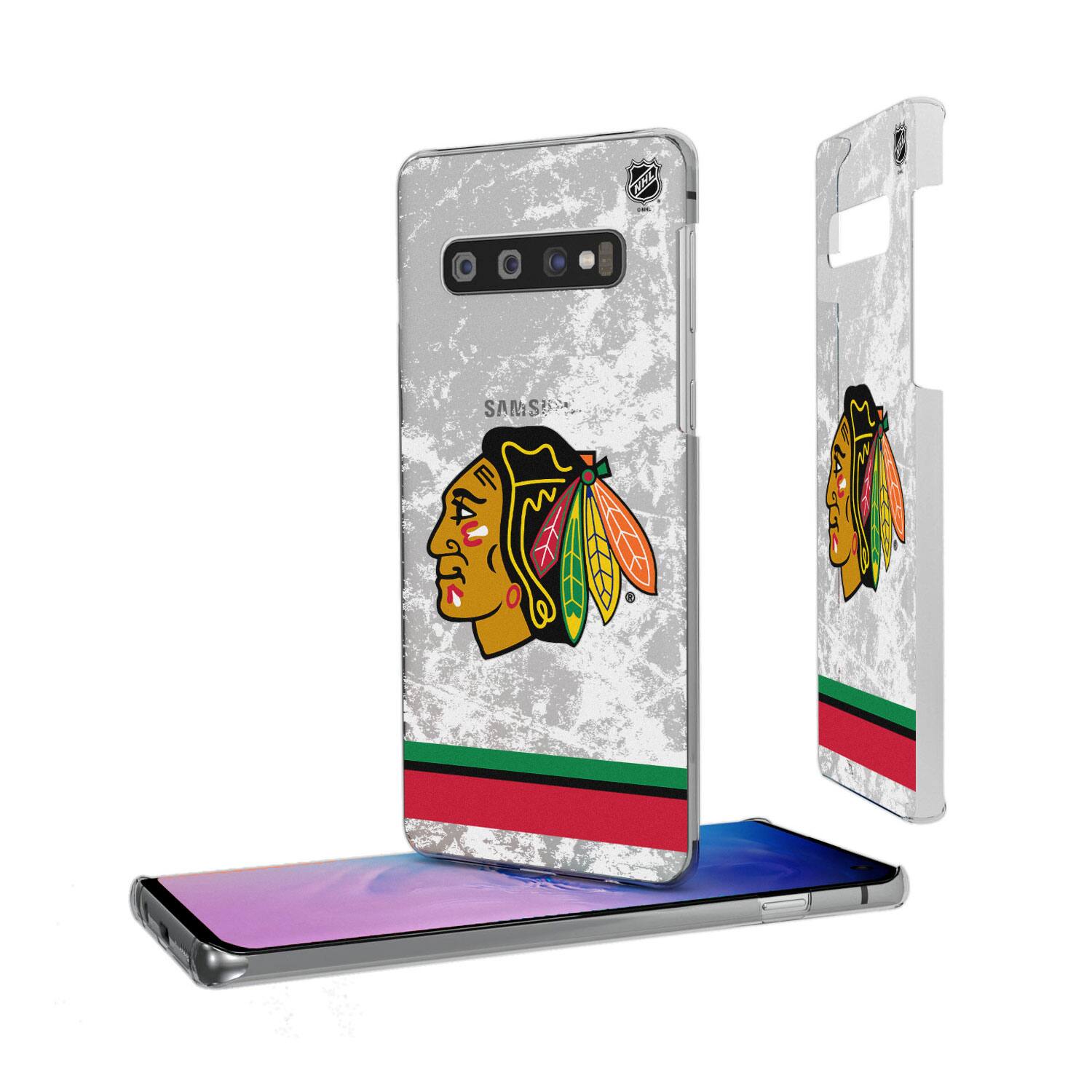 Alt View 3. Keyscaper - Chicago Blackhawks Galaxy Stripe Clear Ice Case - S23 Ultra - Multicolor.