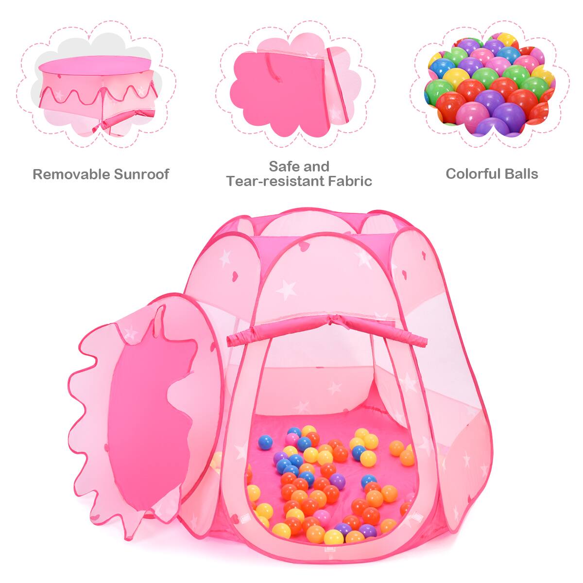 Removable Sunroof, Safe and Tear-resistant Fabric, Colorful Balls