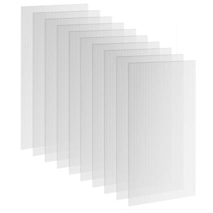 Front. Outsunny - Greenhouse Panels UV Protected Twin-Wall Polycarbonate Sheet 47.2" x 23.6" 10 Pack - Clear.