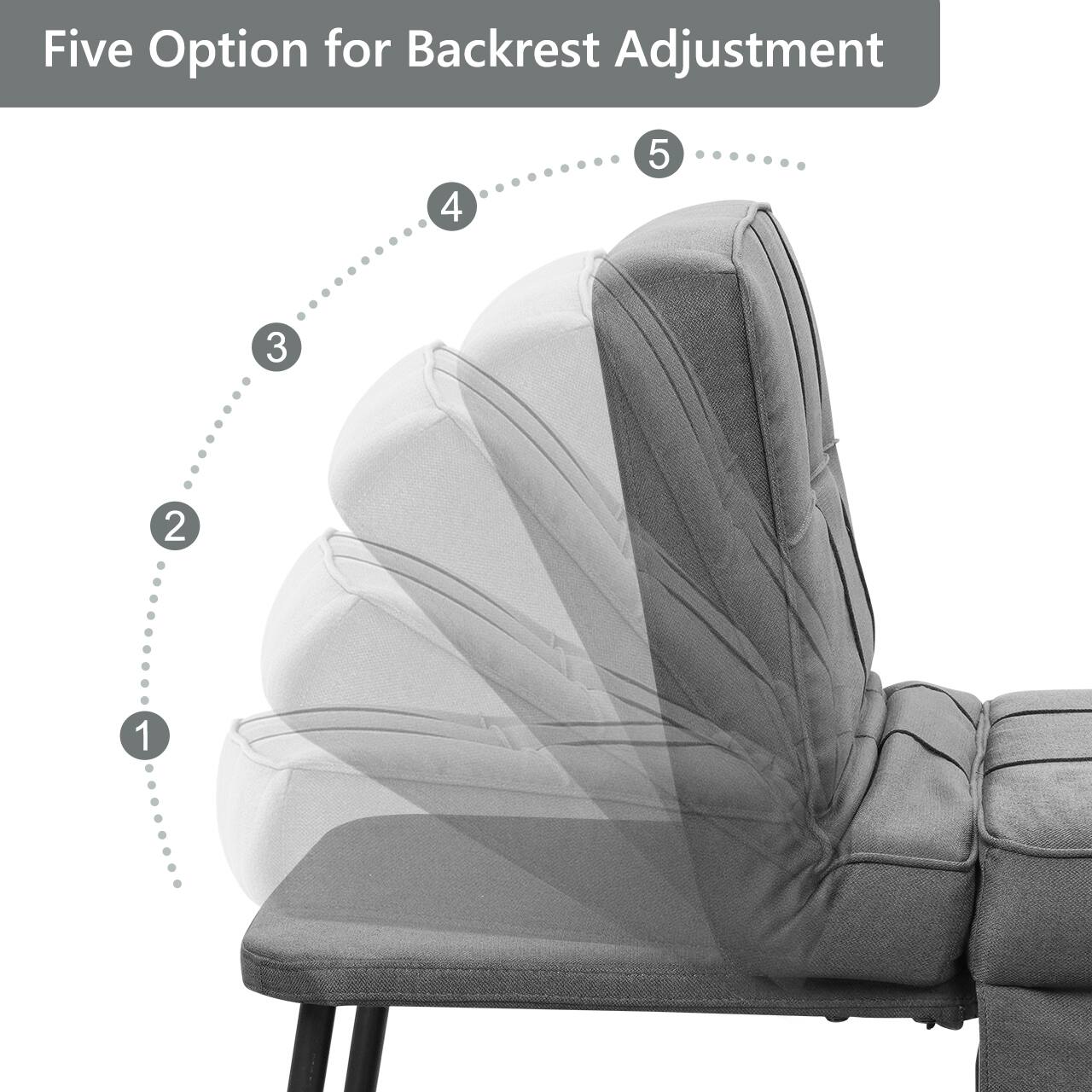 Five Options for Backrest Adjustment  
4 5 3 2 1