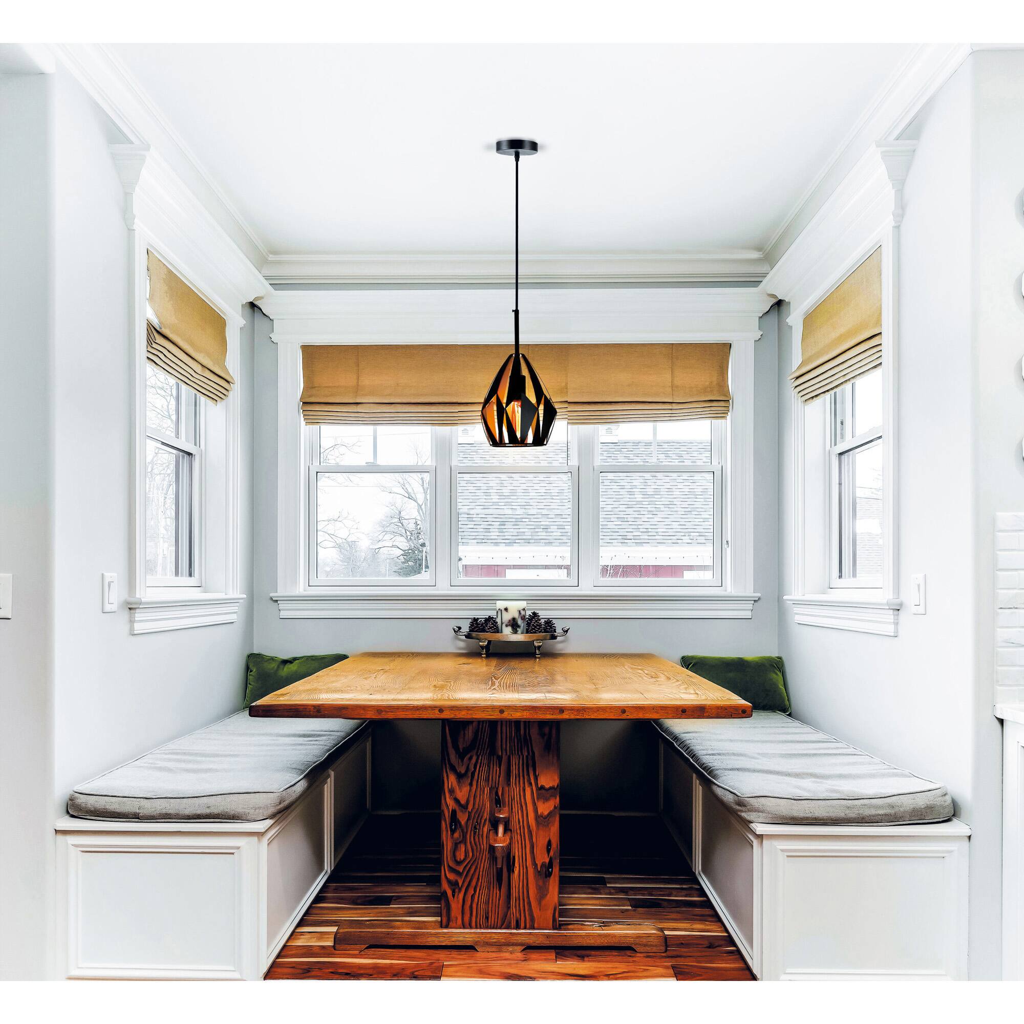 Alt View 2. CWI Lighting - Oxide 1 Light Down Pendant With Black+Copper Finish - Black & Copper.