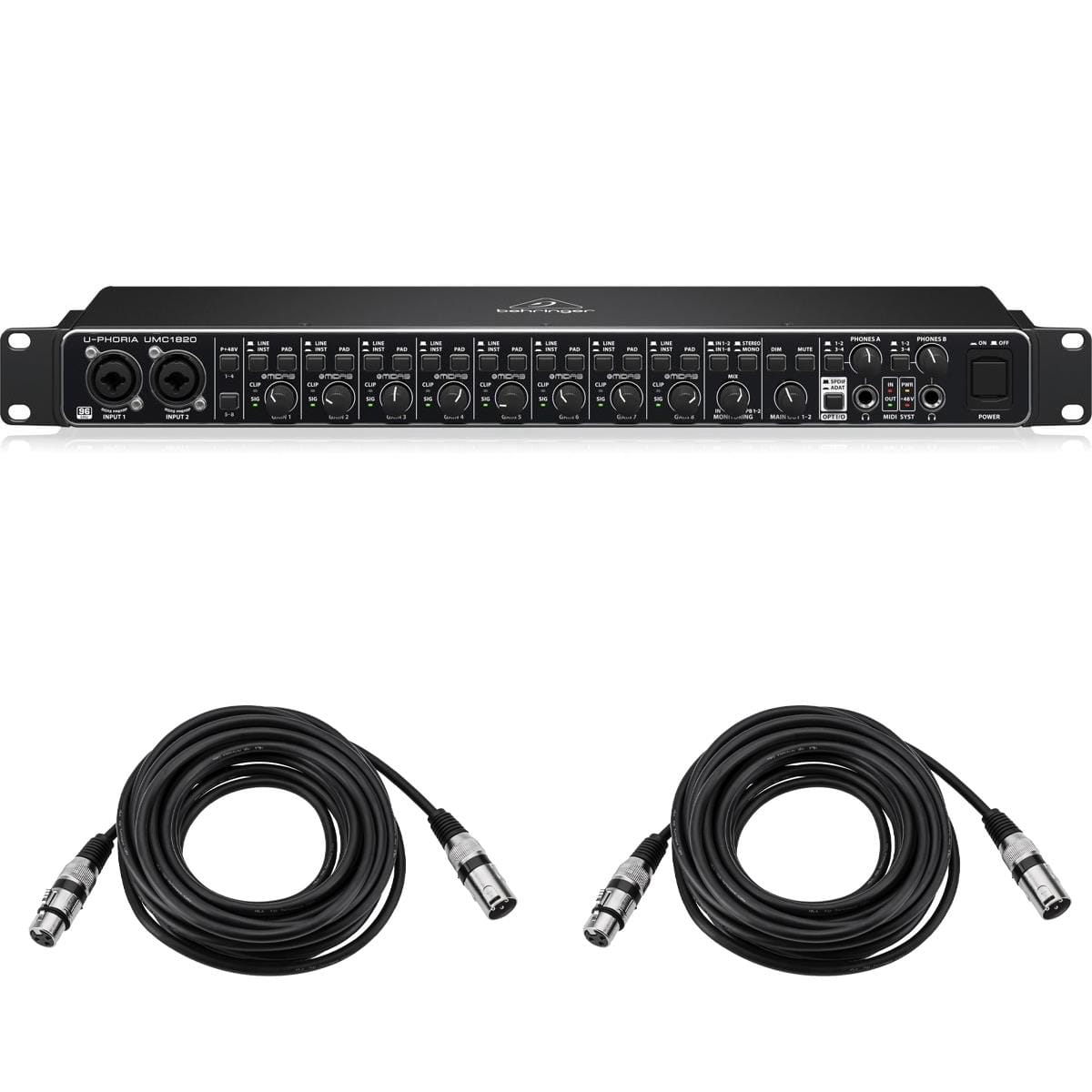 Behringer - U-Phoria UMC1820 Audiophile 18x20, 24-Bit/96 kHz USB Audio/MIDI Interface with MIDAS Mic Preamplifiers - With price history on PriceWatchPro