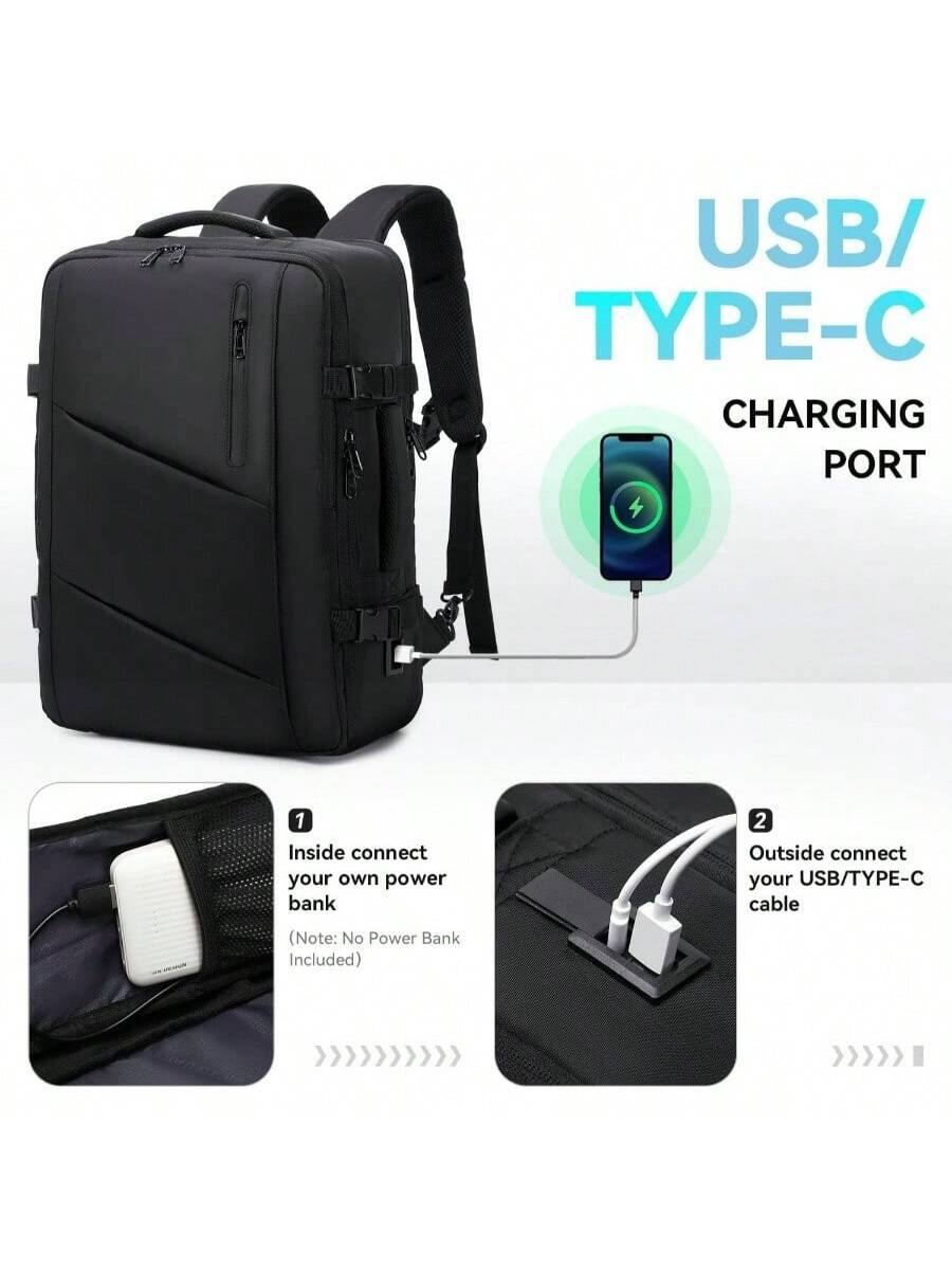 USB/TYPE-C CHARGING PORT

1. Inside connect your own power bank
   (Note: No Power Bank Included)

2. Outside connect your USB/TYPE-C cable