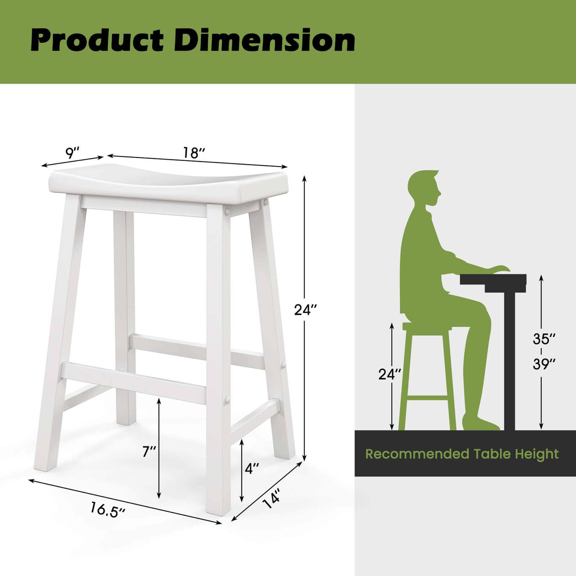 Product Dimension: 9" 18" 24" 35" 24" 39" 16.5" 7" 4" 14"
Recommended Table Height: 39"