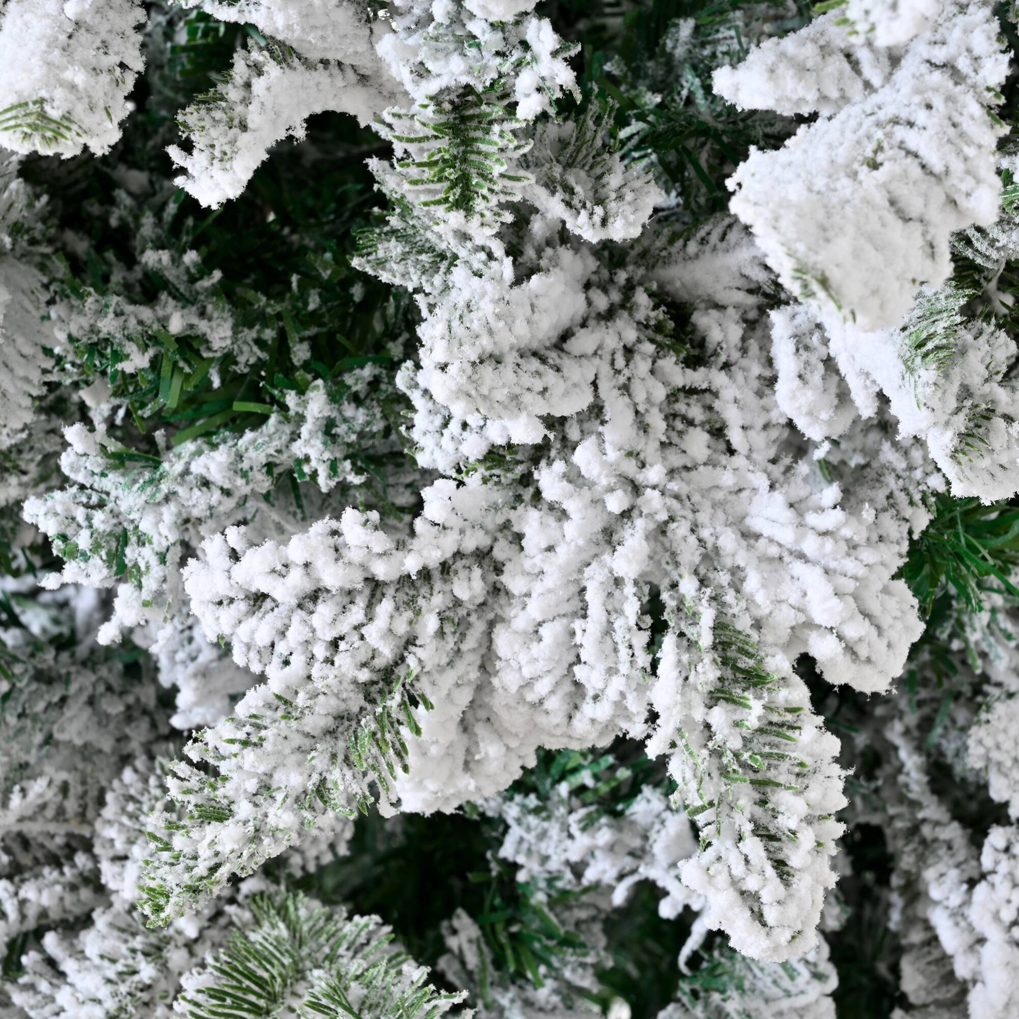 Alt View 1. ELEMENT ACE - 7-Foot Snow Flocked Artificial Christmas Tree with Realistic PE and PVC Mixed Branch Tips - White.