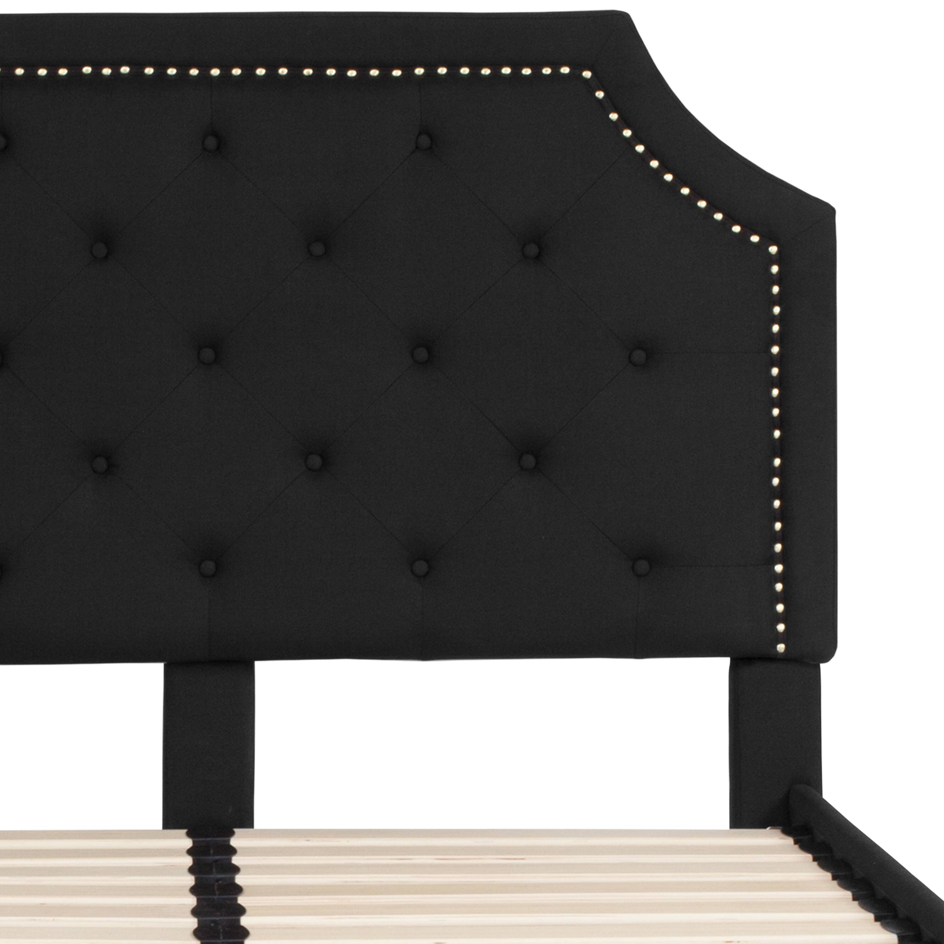 Alt View 7. Emma + Oliver - Arched Tufted Upholstered Platform Bed - Black.