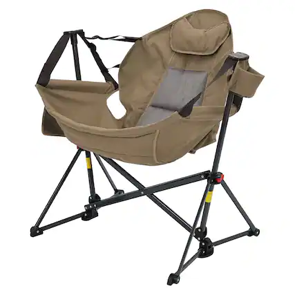 Front. Ainfox - Ainfox Oversized Camping Folding Chair, Portable Heavy Duty Swing Chair Hammock - brown.