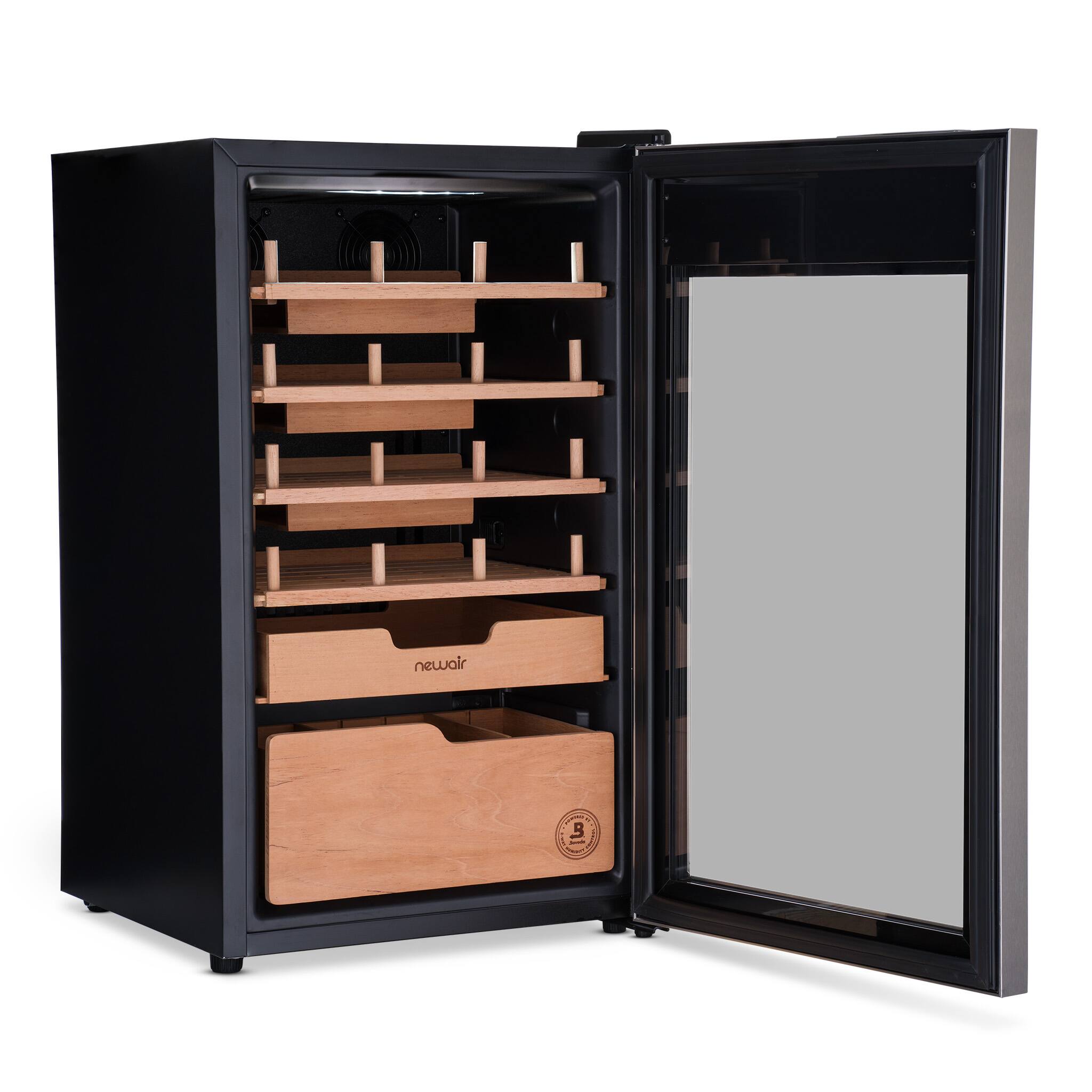 Alt View 6. NewAir - Boveda Electric Cigar Humidor - Black.