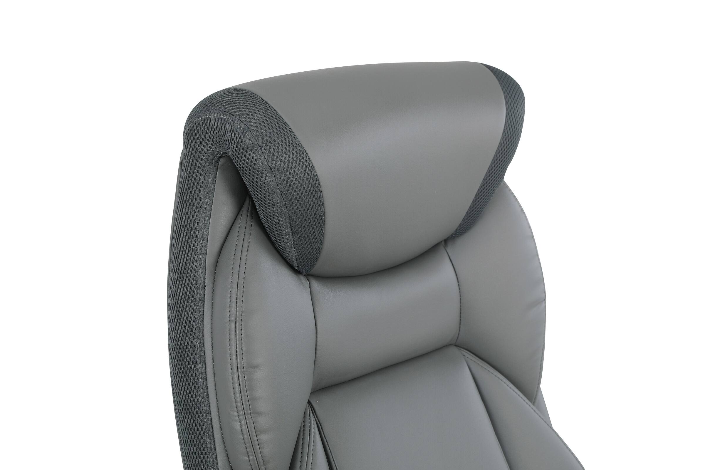 Alt View 16. Office Star Products - Exec Bonded Lthr Office Chair - Charcoal / Titanium.