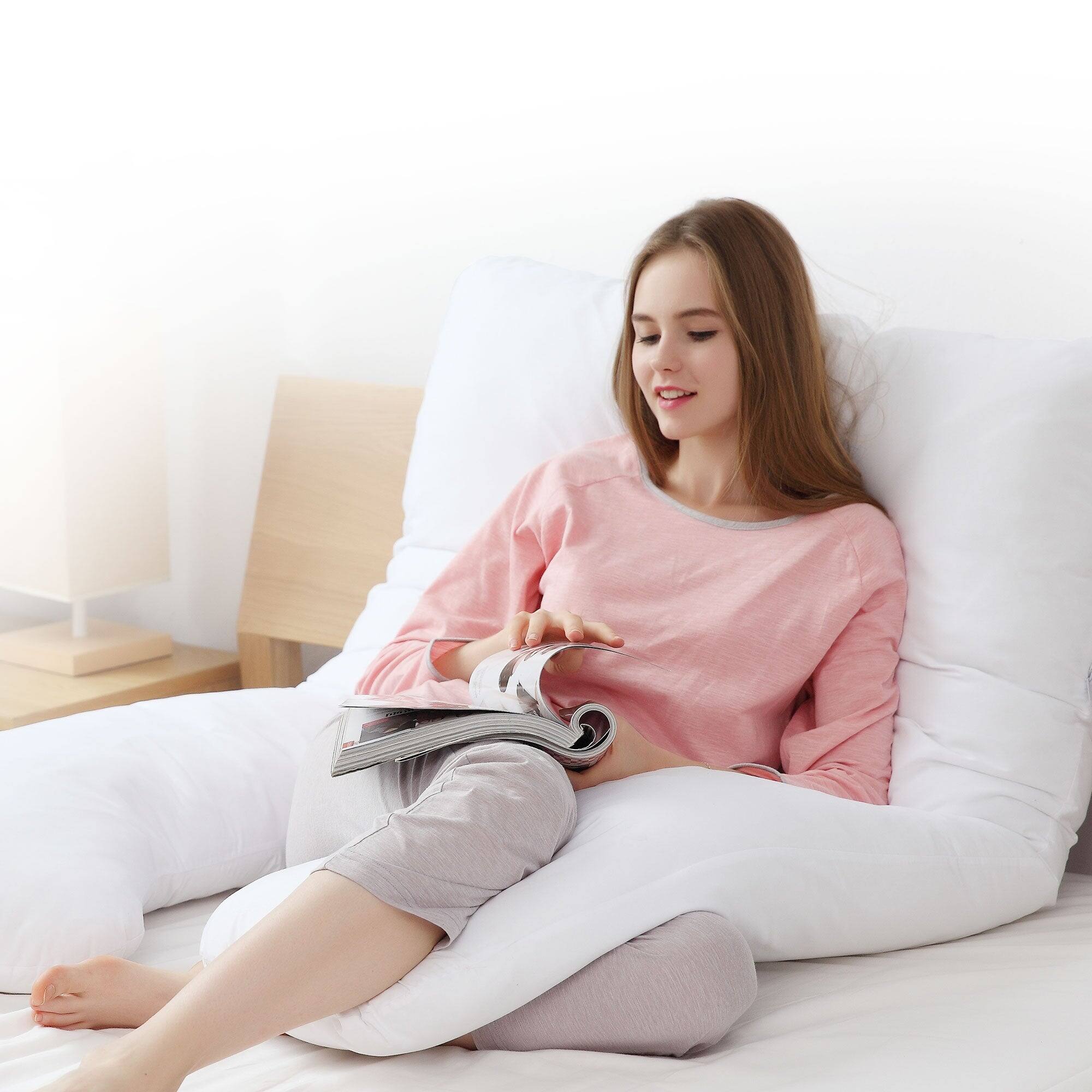Alt View 7. Cheer Collection - U Shaped Body Pillow - Down Alternative Full Body Pillow for Side Sleeper, Pregnancy, Neck and Shoulder Support - Microfiber.