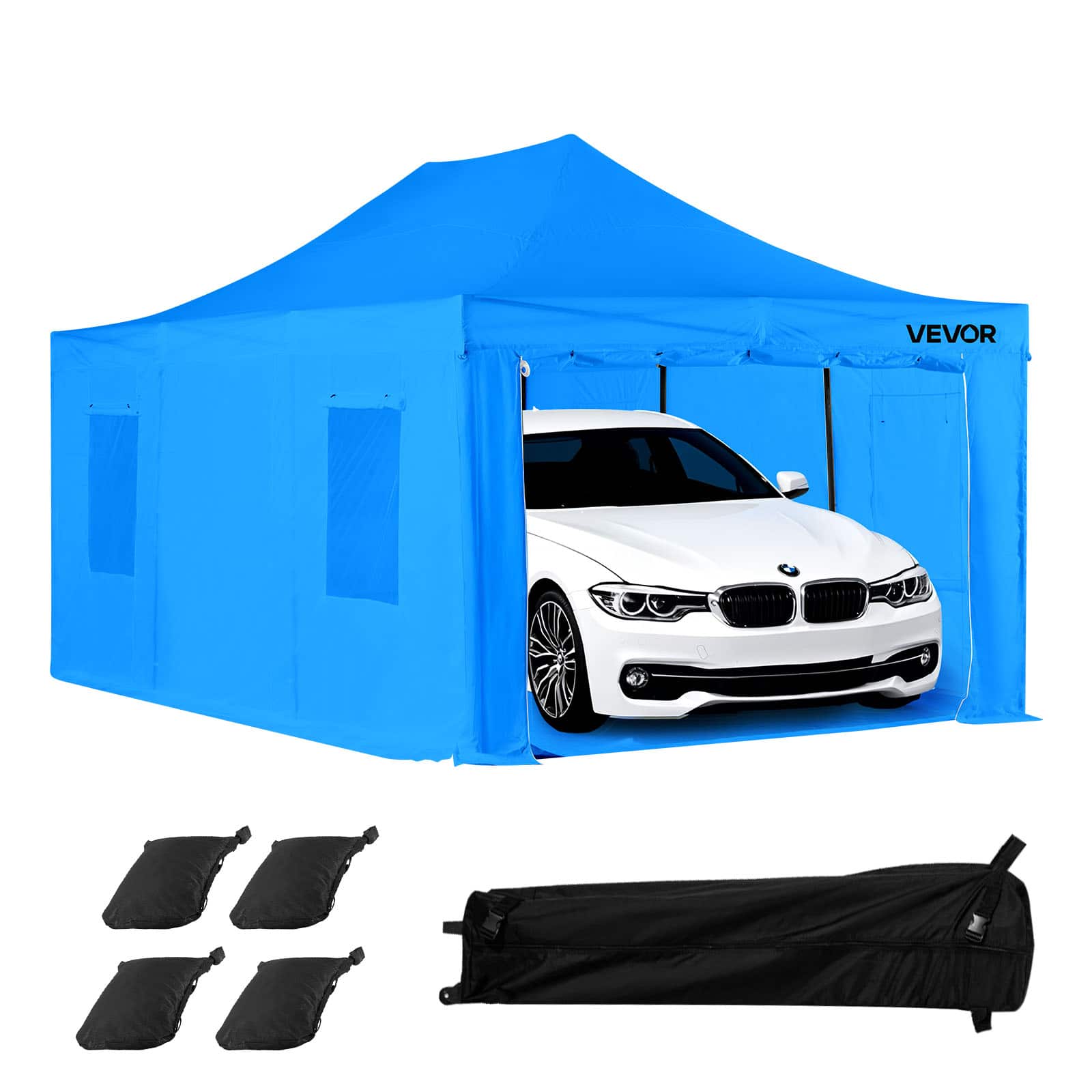 VEVOR - Portable Paint Booth Tent, 231.1 x 156.7 x 70.08 inch Portable Garage Spray Tent, Waterproof Spray Booth - Blue