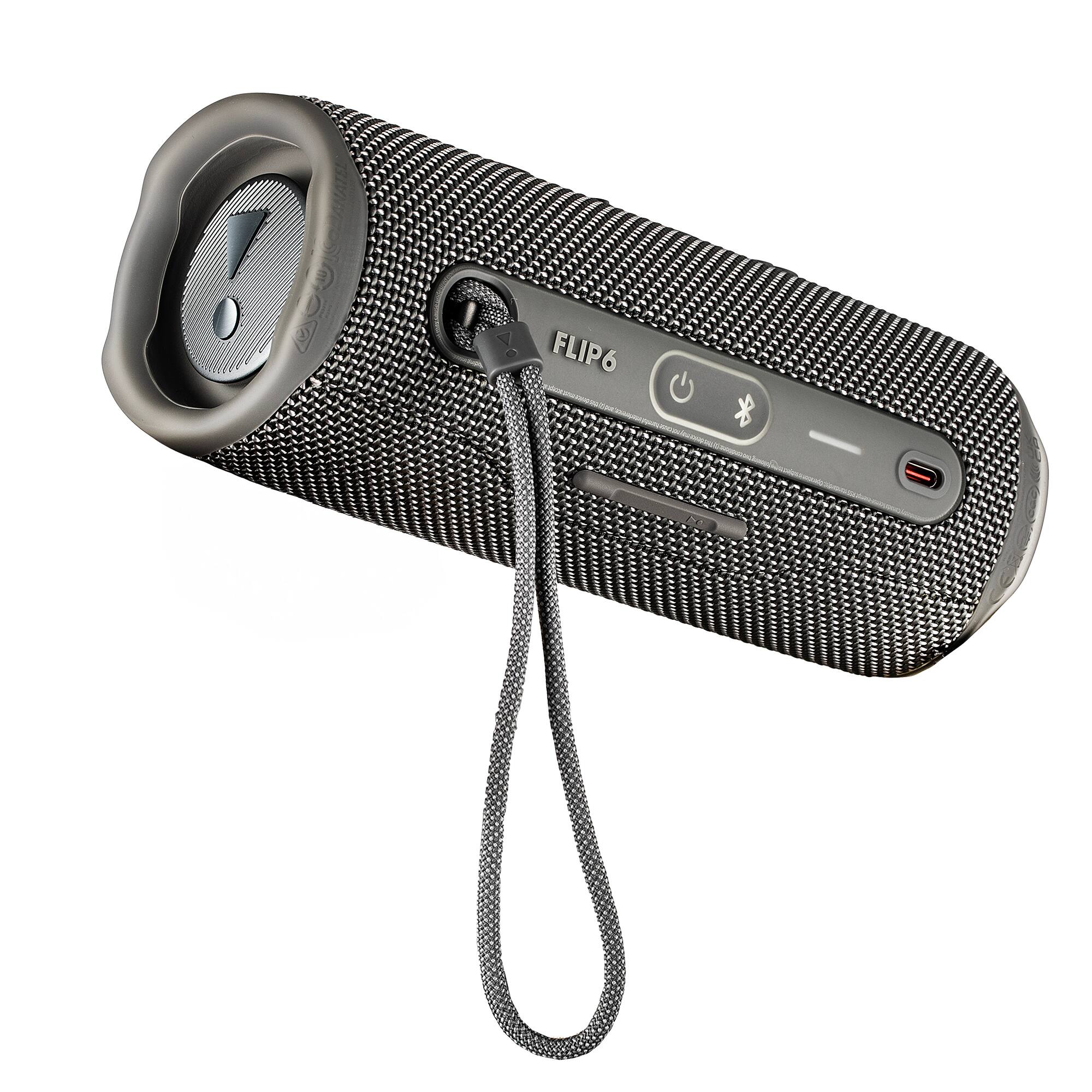 Alt View 4. JBL - JBL Flip 6 Portable Bluetooth Speaker, deep bass, IPX7 waterproof, for home with Travel Case - Grey.