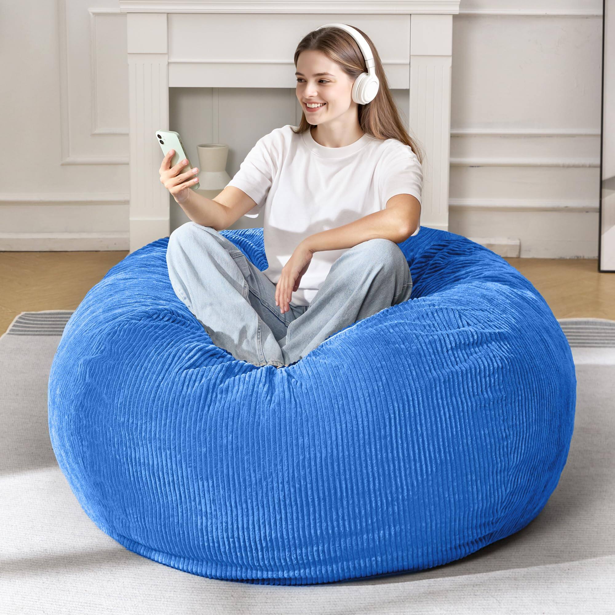 Back. PO3TICJUNKI3 - Teardrop Bean Bag Chair Large - Pink.