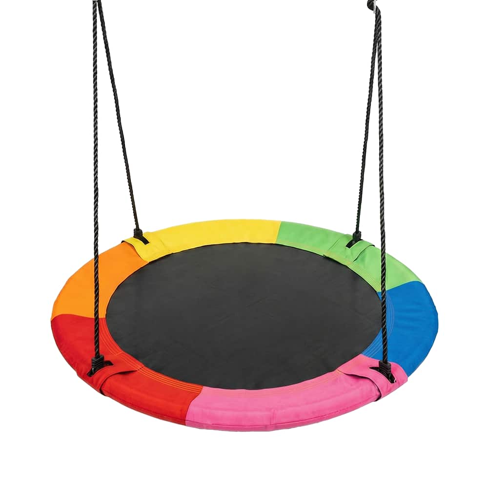KyyWee - 40-Inch Saucer Tree Swing with Steel Frame, Adjustable Suspension and 360-Degree Rotation