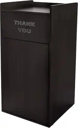 Alpine Industries - 40 Gallon Wood Food Tray Top Trash Can Receptacle Enclosure - Black