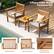 3-Piece Patio Wood Furniture Set | Slatted Design Inclined Backrest Strengthened Wood Structure