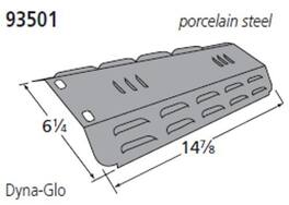 Music City Metals - MCM909350113 heat plate, porc stl, 14.875 x 6.25; Dyn
