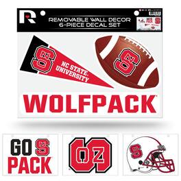 Rico Industries - NC State Wolfpack Set of 6 Removable Wall Decal Stickers - Multi