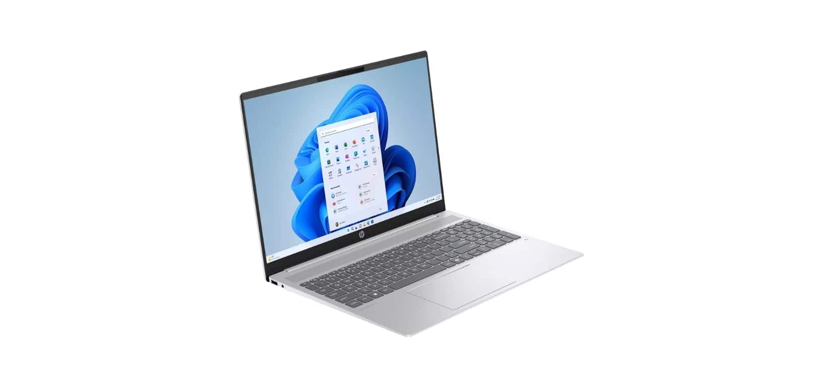 Front. HP - OmniBook 5 16" Laptop AI PC Intel Core Ultra 7 255U - Glacier Silver.