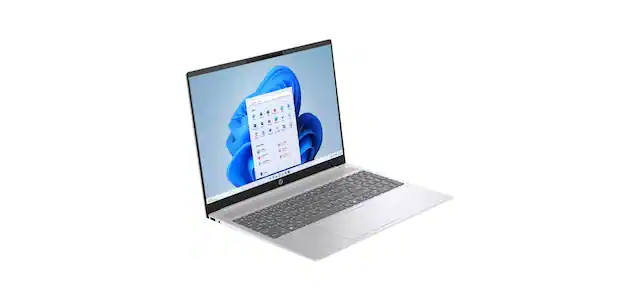 Front. HP - OmniBook 5 16" Laptop AI PC Intel Core Ultra 7 255U - Glacier Silver.