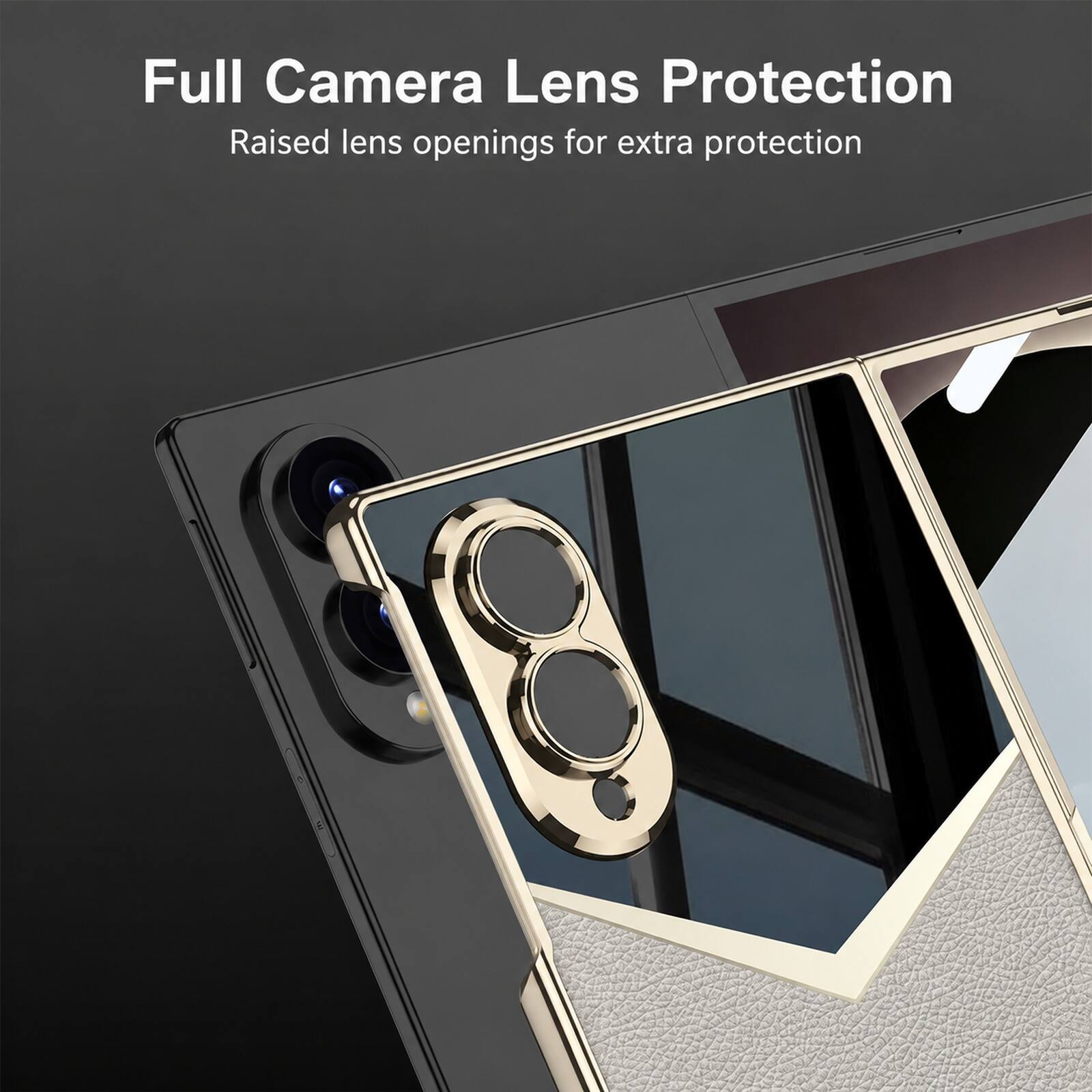Full Camera Lens Protection  
Raised lens openings for extra protection
