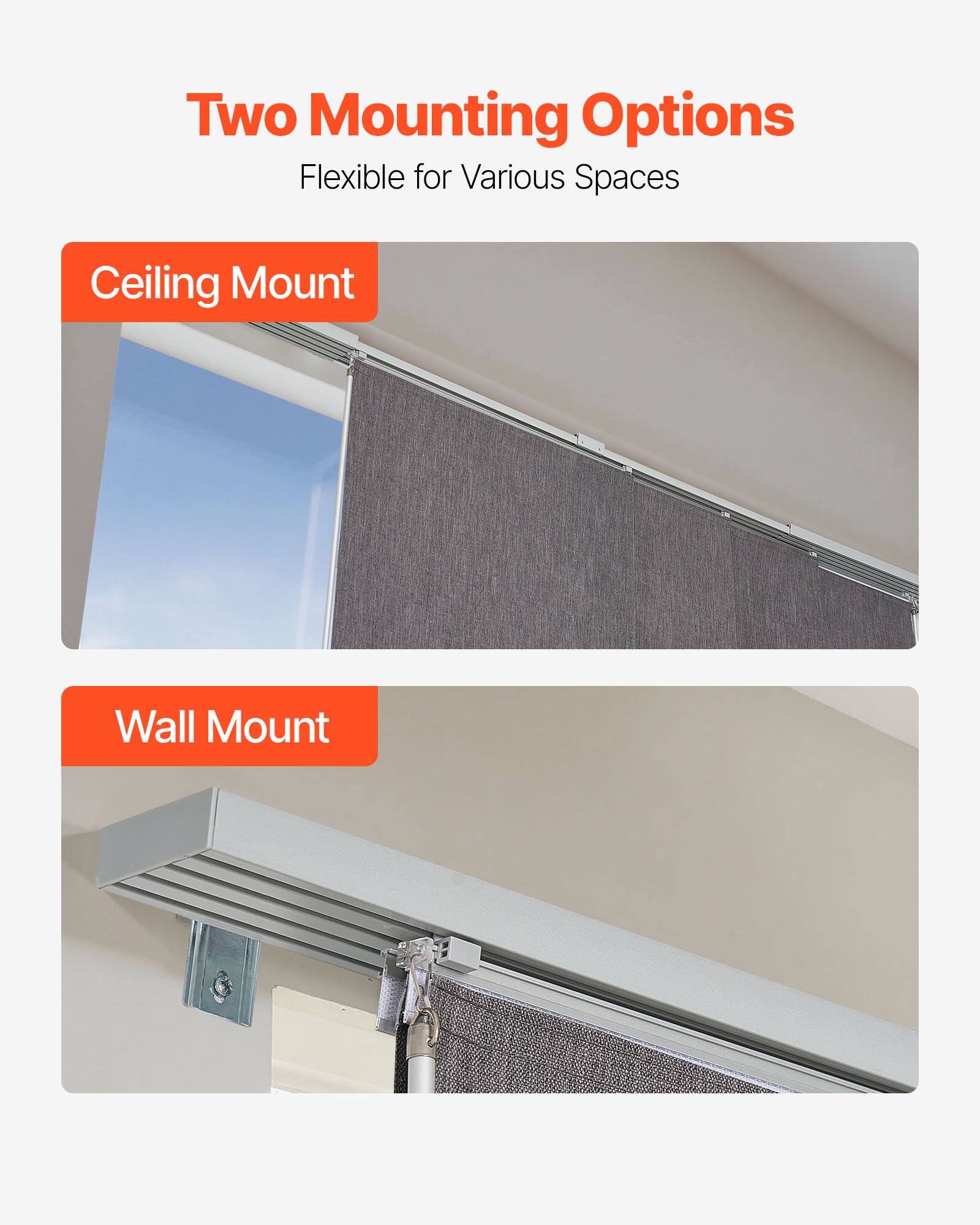 Two Mounting Options  
Flexible for Various Spaces  

Ceiling Mount  

Wall Mount