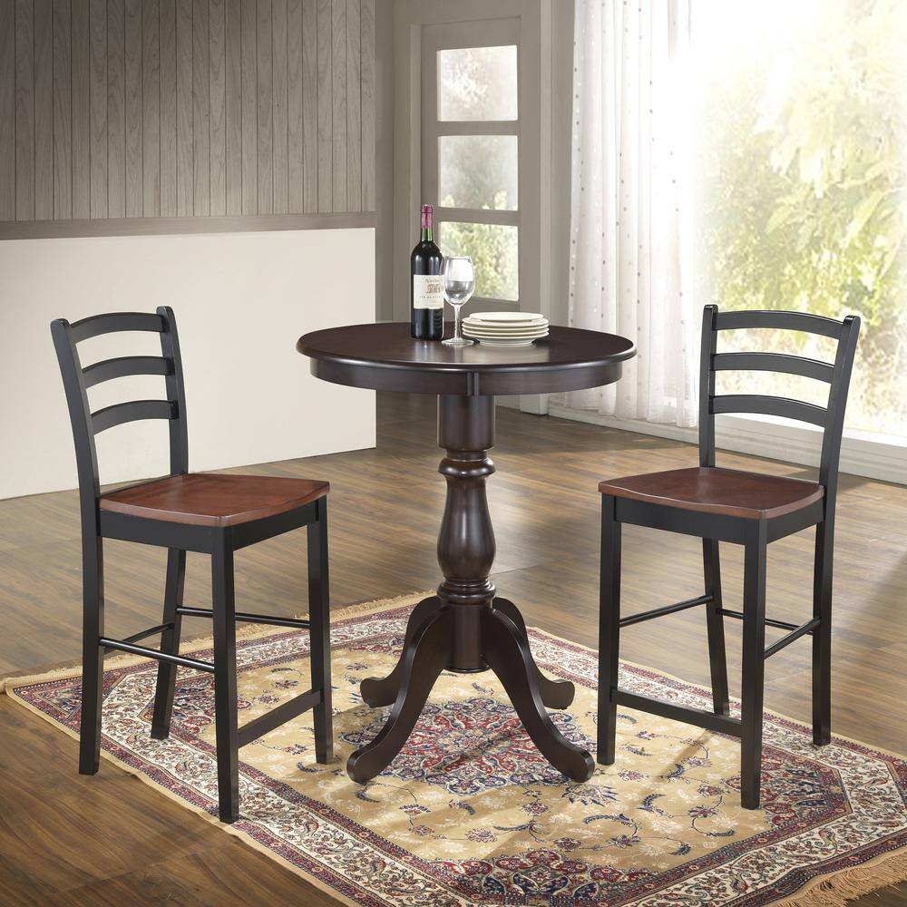 Alt View 2. Carolina Chair & Table - Fairview 30" Round Pedestal Bar Table - Espresso - Espresso.
