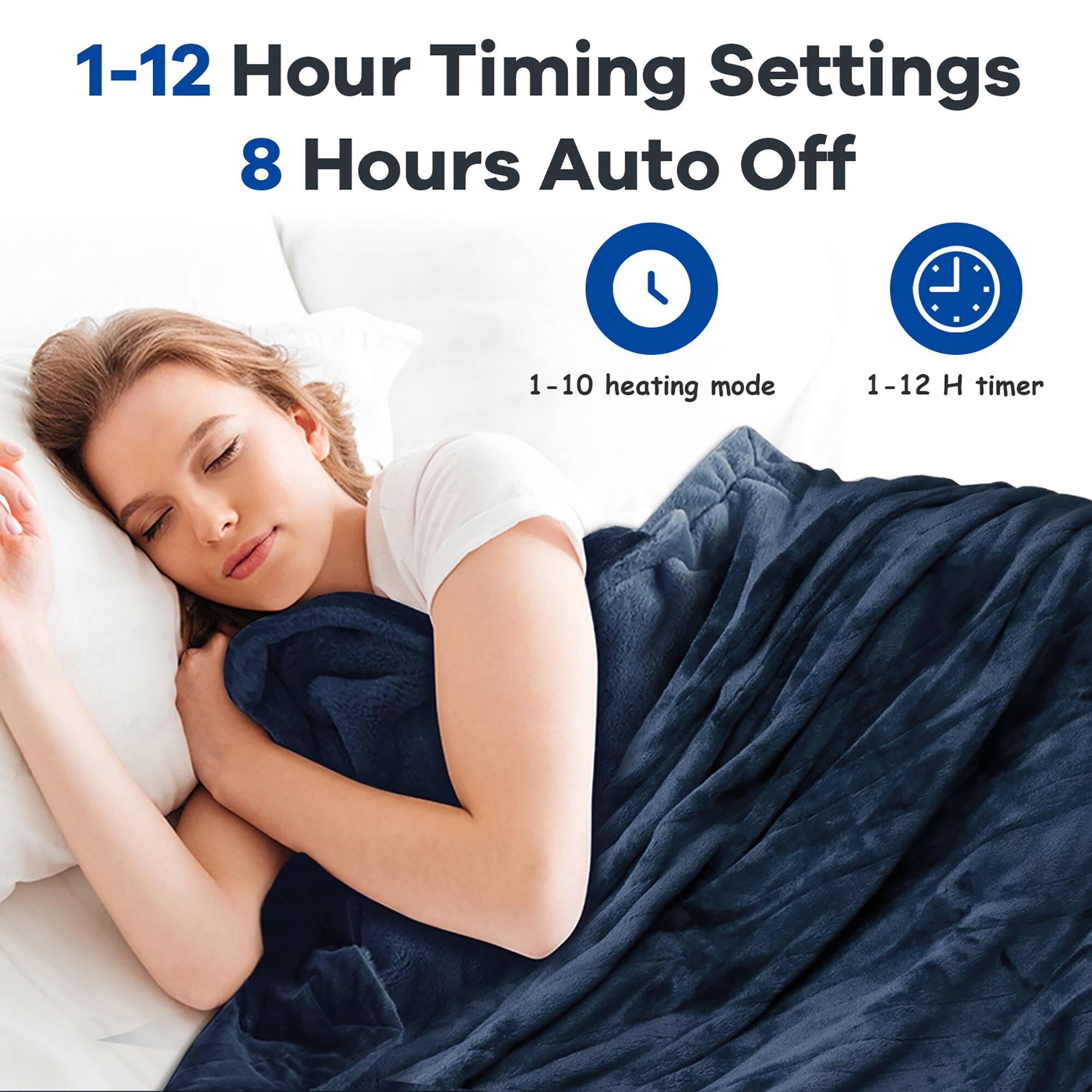 1-12 Hour Timing Settings: 8 Hours Auto Off, 1-10 heating mode, 1-12 H timer.