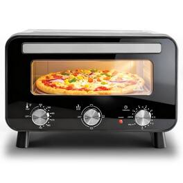 Sweet - 12 Inch Pizza Oven Indoor, 1600W Electric Pizza Oven Fast Heating, 4 Modes Pizza Maker with Pizza Stone & Spatula - Black