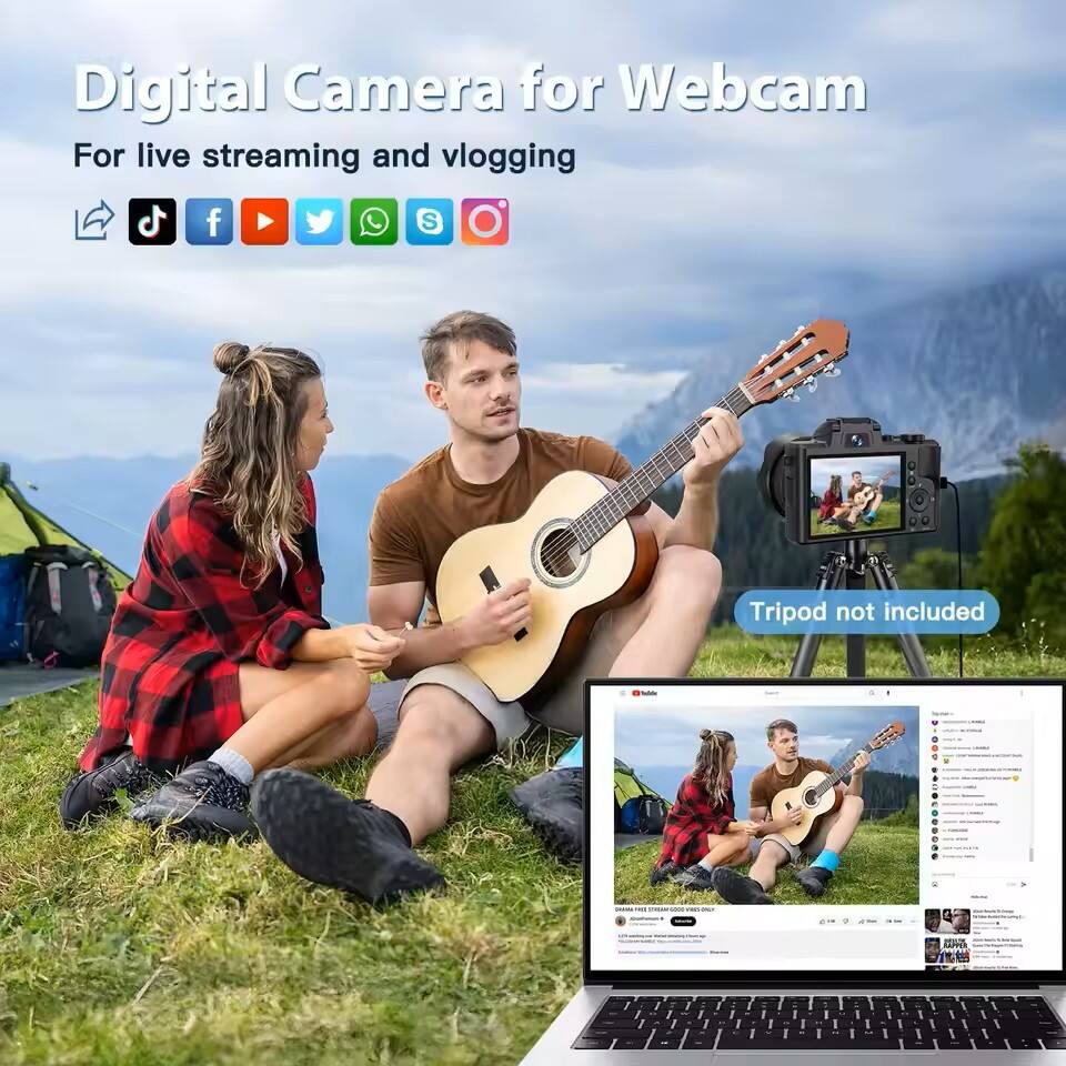 Digital Camera for Webcam  
For live streaming and vlogging  
Tripod not included