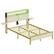Alt View 11. Bestier - Bestier Full Bed Frame with Headboard Foldable Shelves LED Lighting Charging Station Non-Slip Metal - White.