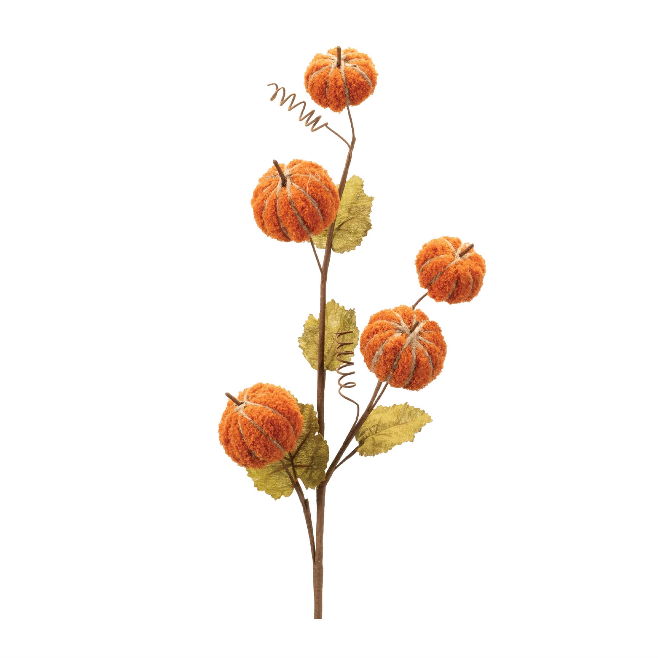 BreeBe - Plush Fall Pumpkin Spray (Set of 2) - Orange, Green