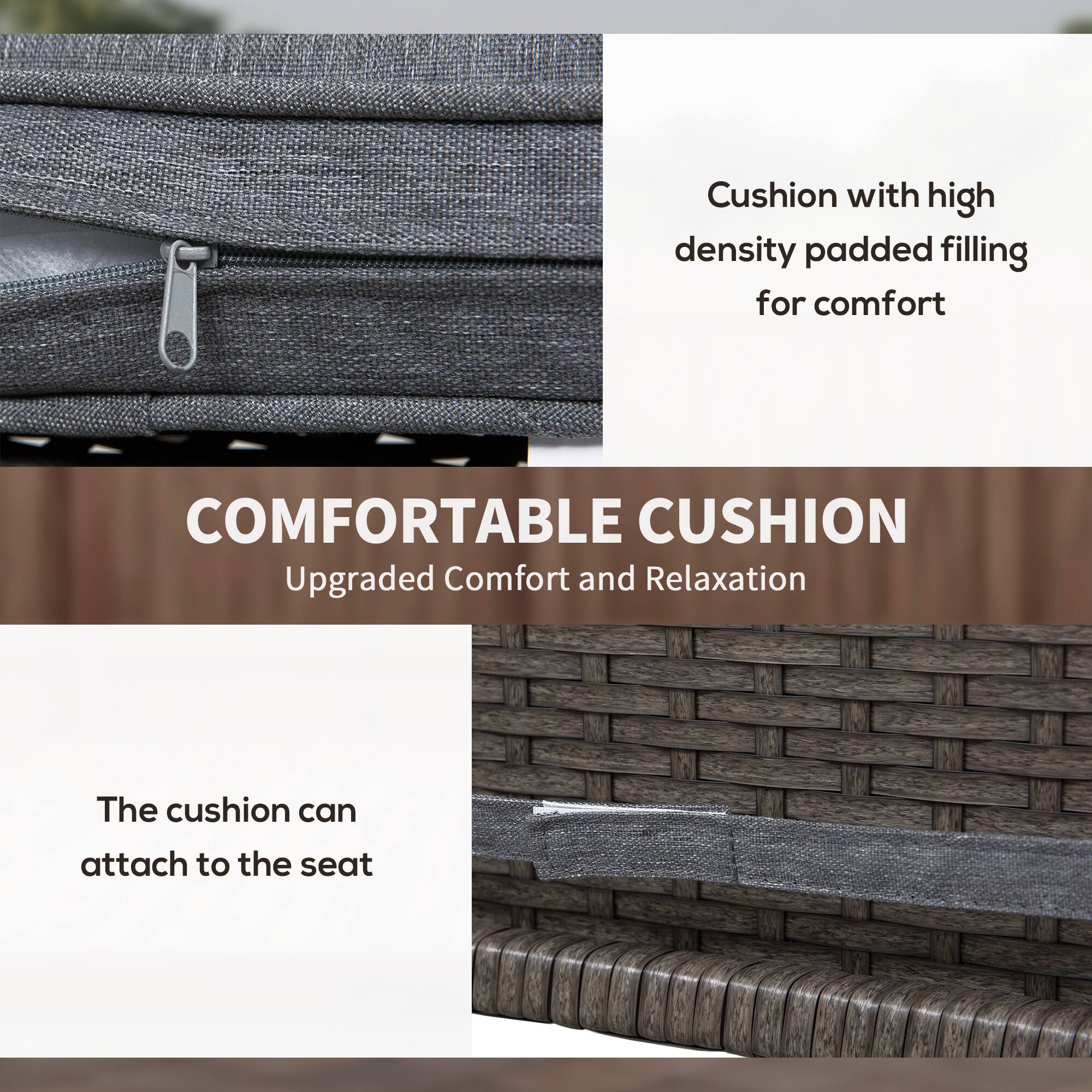 COMFORTABLE CUSHION
Cushion with high density padded filling for comfort
The cushion can attach to the seat