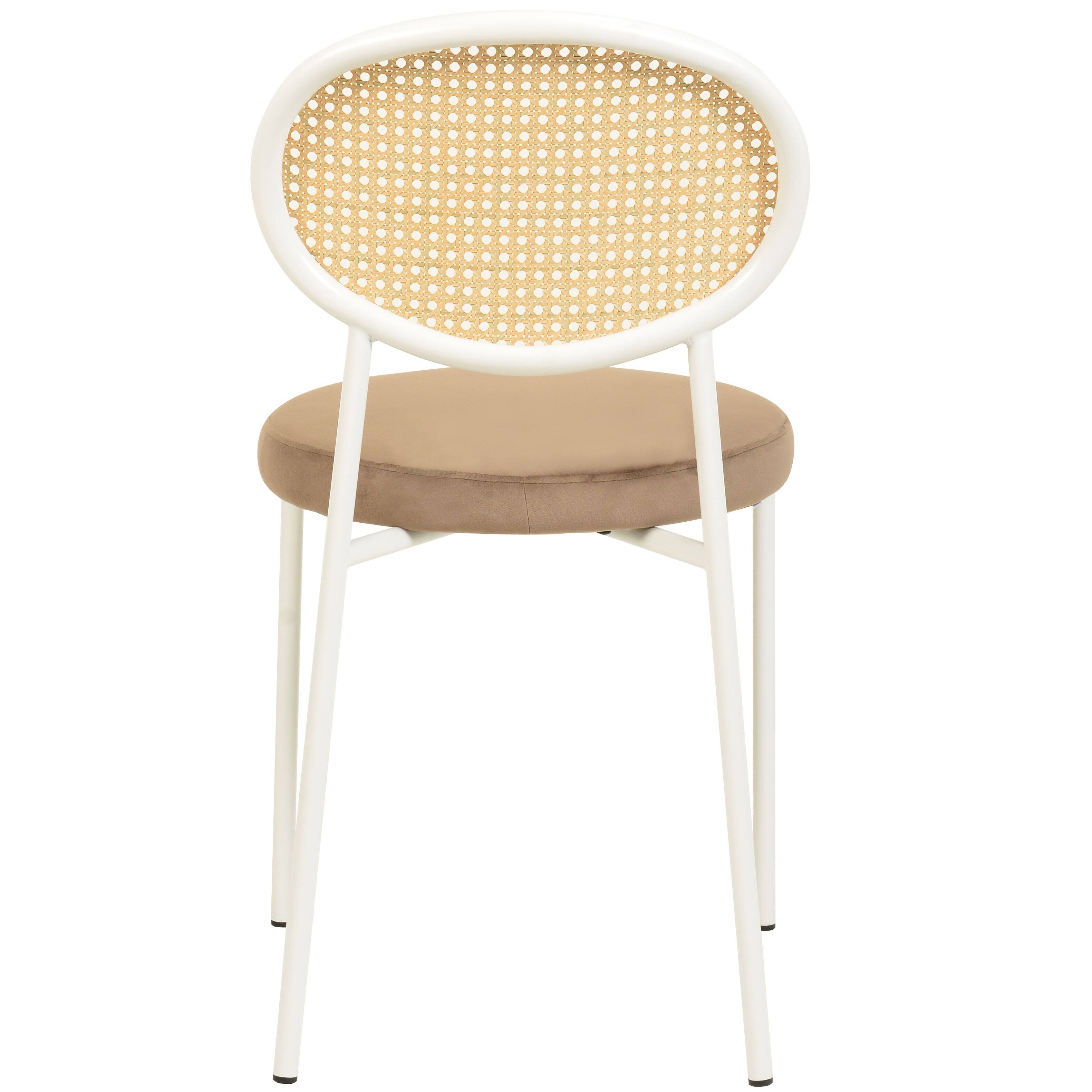 Alt View 4. LeisureMod - Euston 2-PCS Contemporary Accent Dining Chair with Velvet Cushion Seat & Rust-Resistant Metal Frame - Brown.