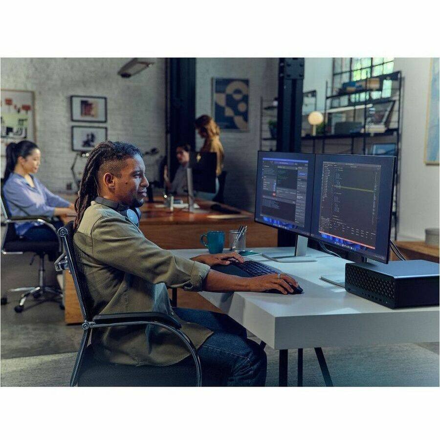 Alt View 3. HP - HP EliteDesk 8 G1i Desktop Computer - Intel Core Ultra 9 285 - vPro Technology - 64 GB - 1 TB SSD - Small Form Factor - - Jack Black.