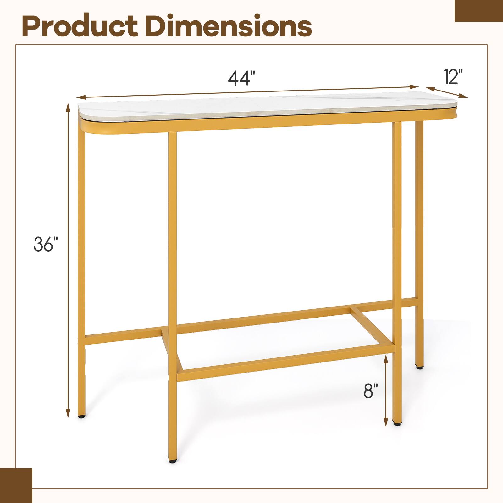 Product Dimensions: 44" x 12" x 36" x 8"