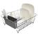 Front. Sweet Home Collection - Chrome Plated Steel 2-Piece Small Compact Dish Drainer - Gray.