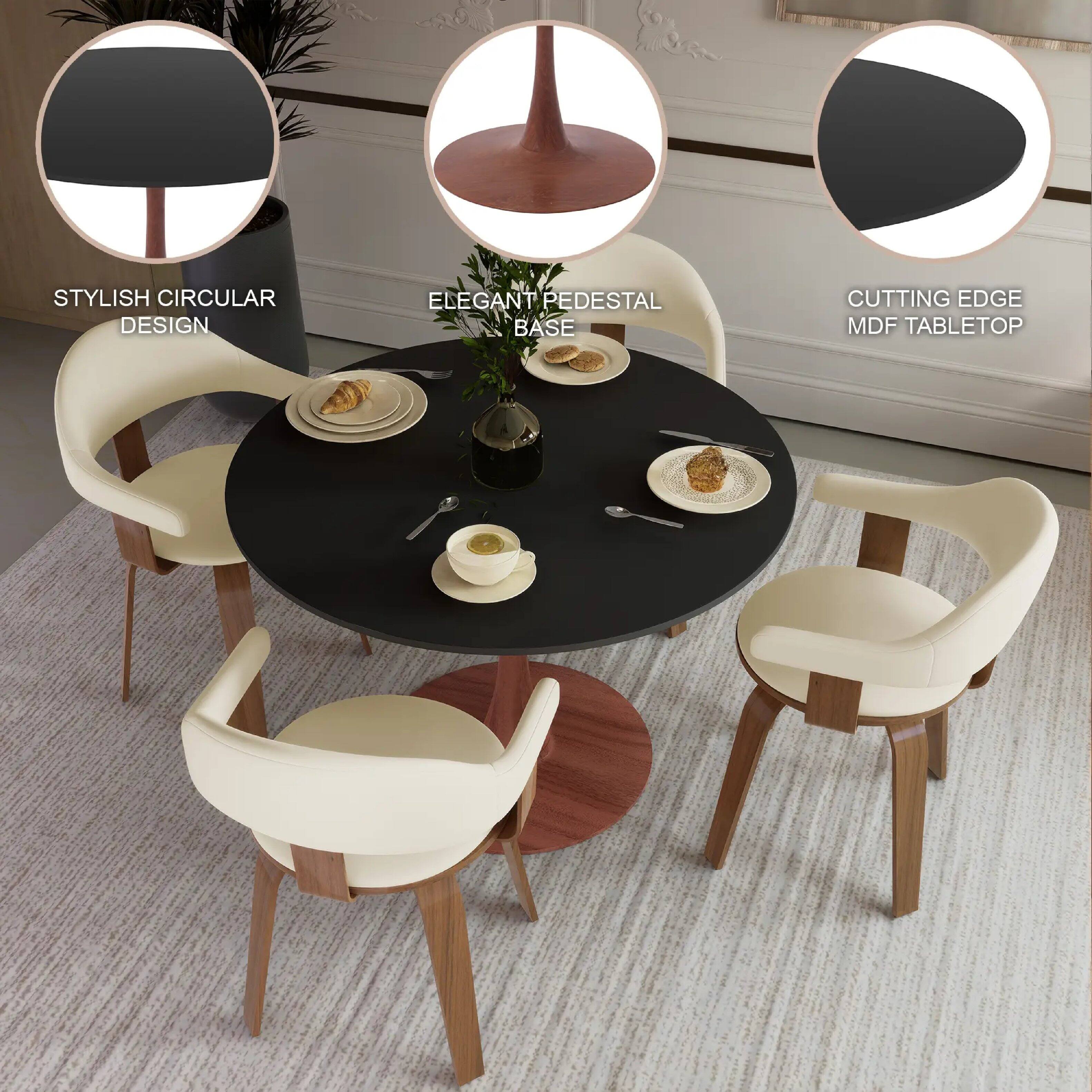 - STYLISH CIRCULAR DESIGN
- ELEGANT PEDESTAL BASE
- CUTTING EDGE MDF TABLETOP