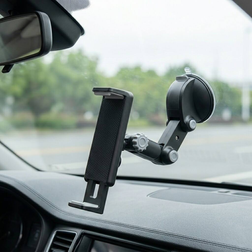 Alt View 1. Esoulk - Heavy-Duty Tablet & iPad Mount Adjustable Suction Cup Stand – Compatible with iPad, Samsung Galaxy Tab Universal Holder - Black.