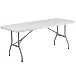 Emma + Oliver - 6-Foot Plastic Folding Table - Granite White