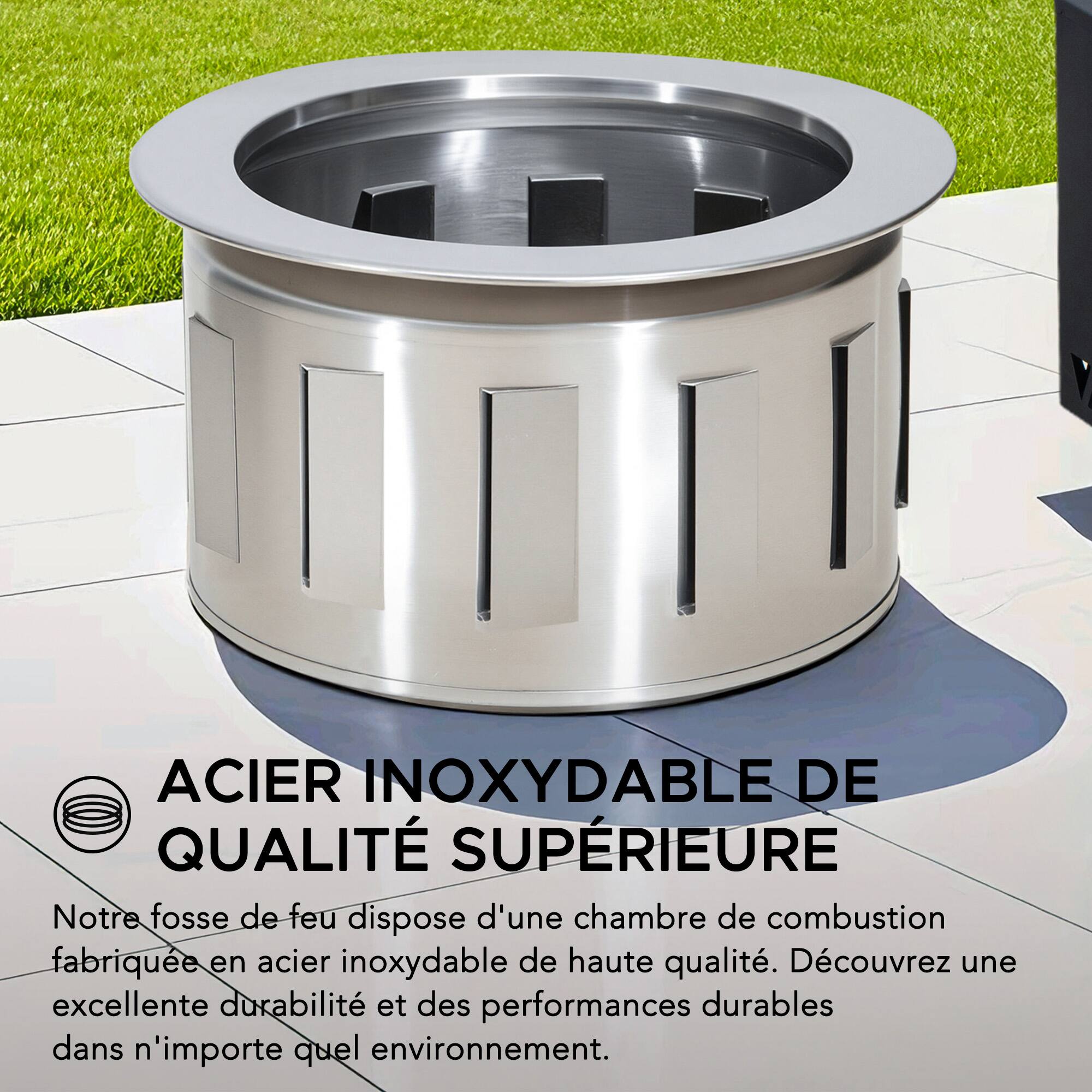 ACIER INOXYDABLE DE QUALITÉ SUPÉRIEURE

Notre fosse de feu dispose d'une chambre de combustion fabriquée en acier inoxydable de haute qualité. Découvrez une excellente durabilité et des performances durables dans n'importe quel environnement.