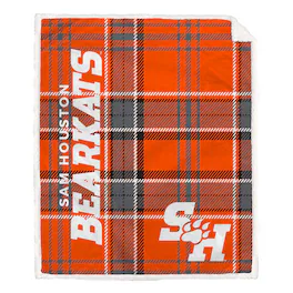 Pegasus - Sam Houston State Bearkats 50" x 60" Playmaker Plaid Ultra Cozy Sherpa Throw - Multicolor