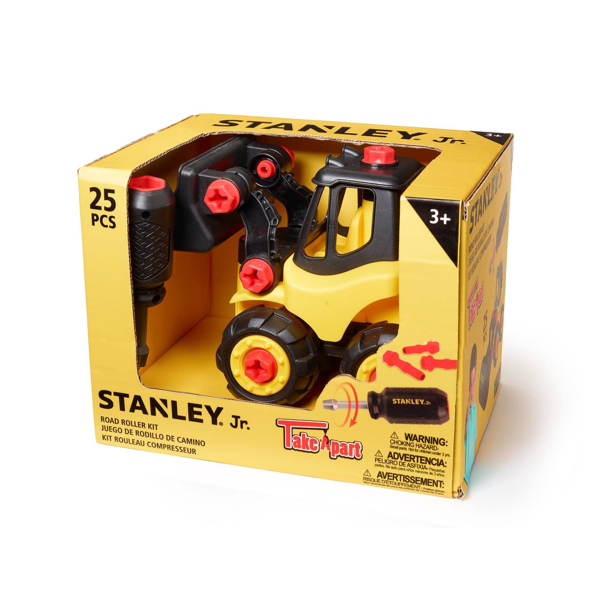 25 PCS STARLEY STA - Jr 3+ STAVERS Aar STAKLEY.> STANLEY. ROAD ROLLER KIT Jr. JUEGO DE KIT RODILLO DE TakeApart WARNING: ROULEAU CAMINO CHOKING COMPRESSEUR Apart - o N - HAZARD-  im PELIGRO - - ADVERTENCIA: - DE ASHXIA -   - - d PECLE AVERTISSEMENT: DCHSE L