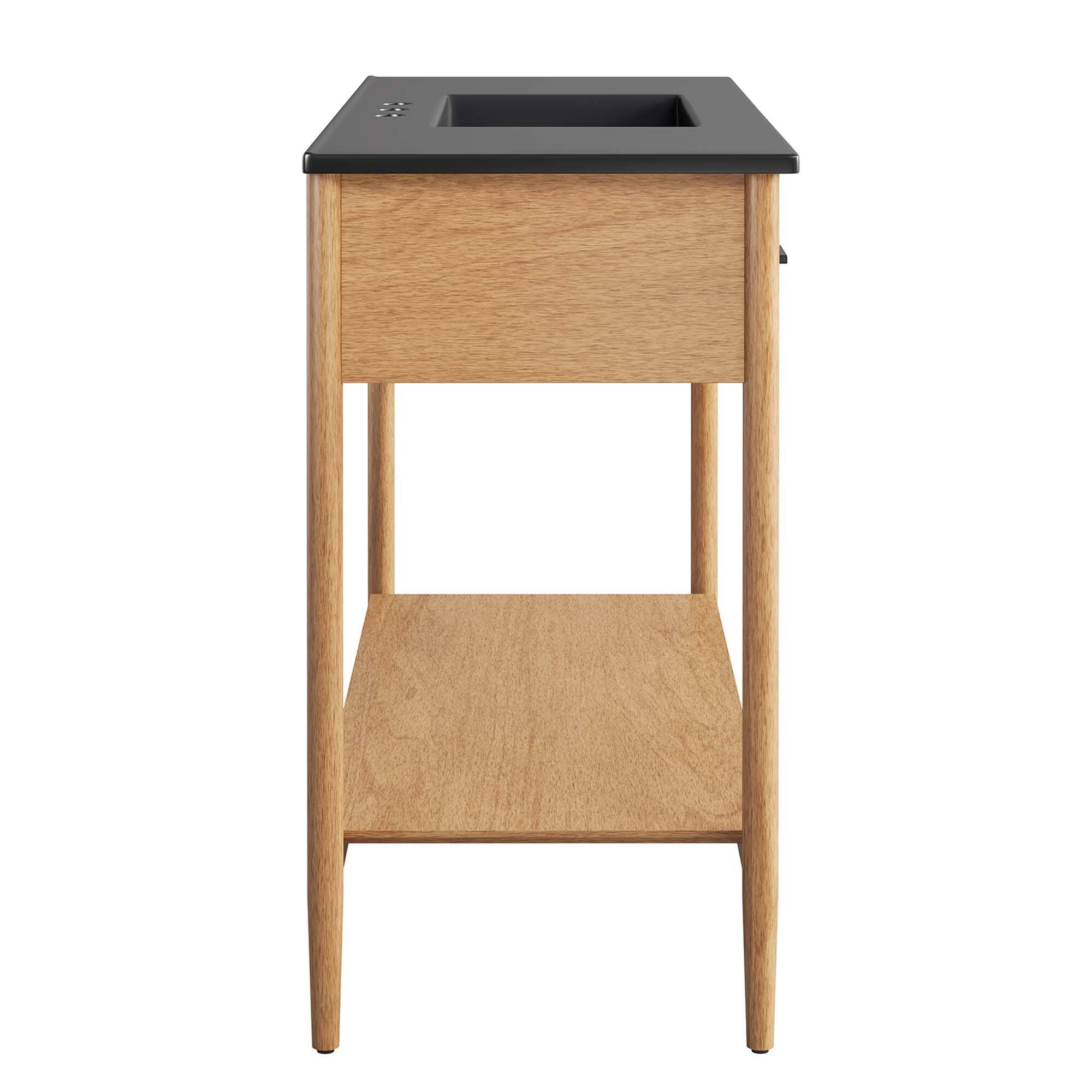 Alt View 2. Modway - Zaire Bathroom Vanity Basin Included by Modway - Natural Black.