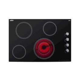 SUMMIT - 30" Wide 208-240V 4-Burner Radiant Cooktop - Black